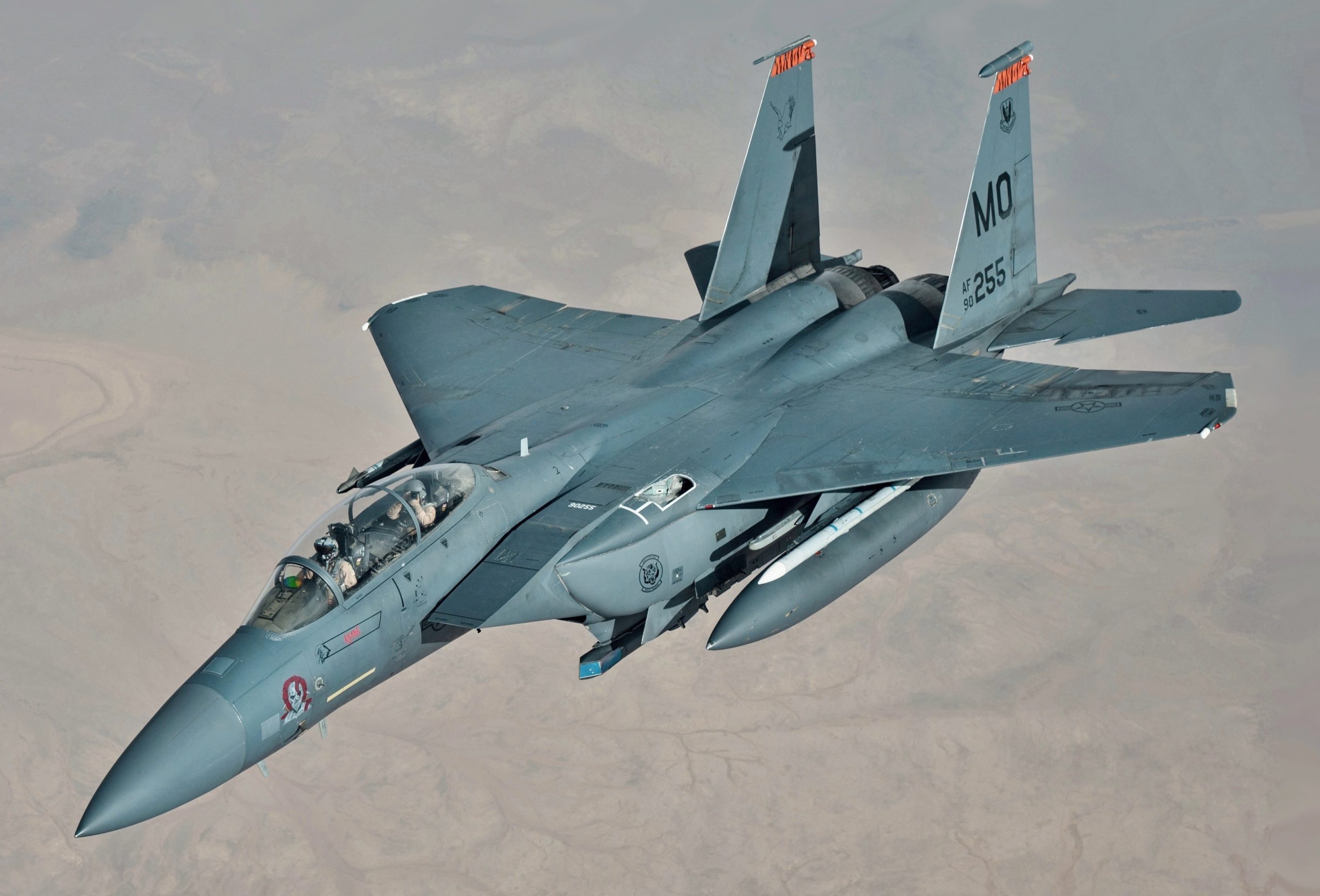U.S. Air Force F-15E Strike Eagle fighter jet from the 494th Fighter Squadron RAF Lakenheath